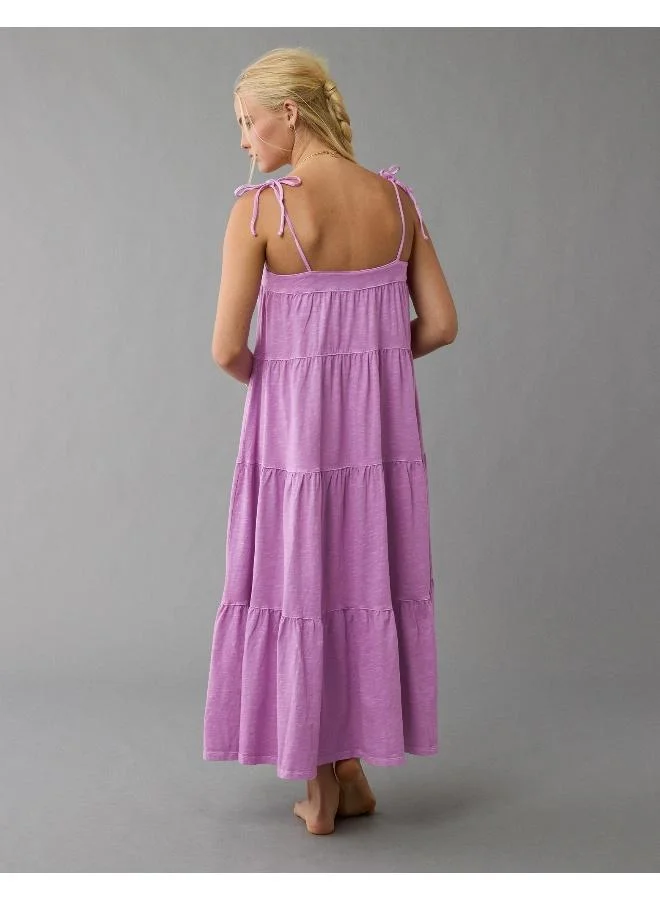 American Eagle AE Sunchaser Knit Tie Shoulder Maxi Dress