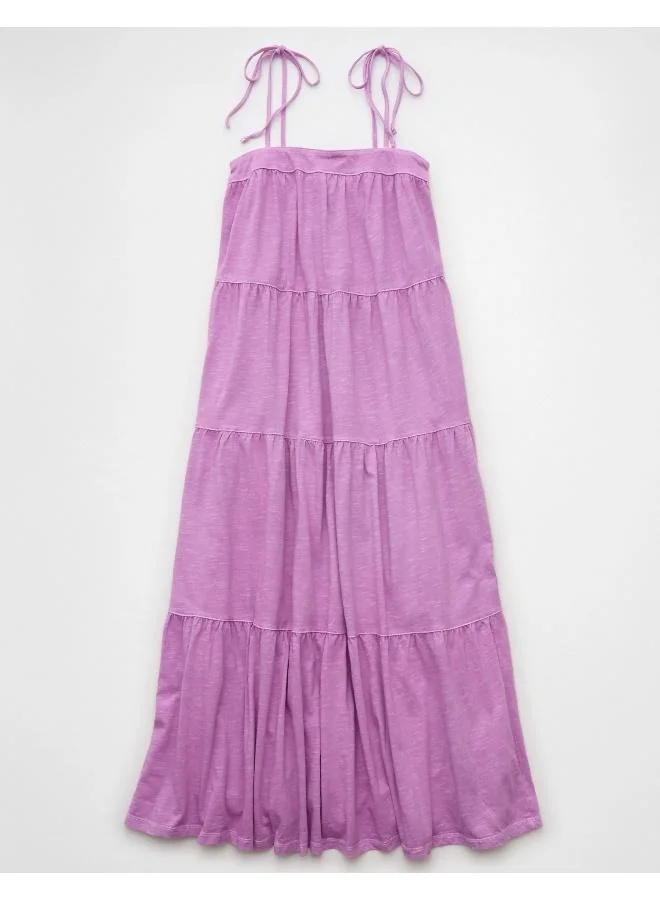 American Eagle AE Sunchaser Knit Tie Shoulder Maxi Dress