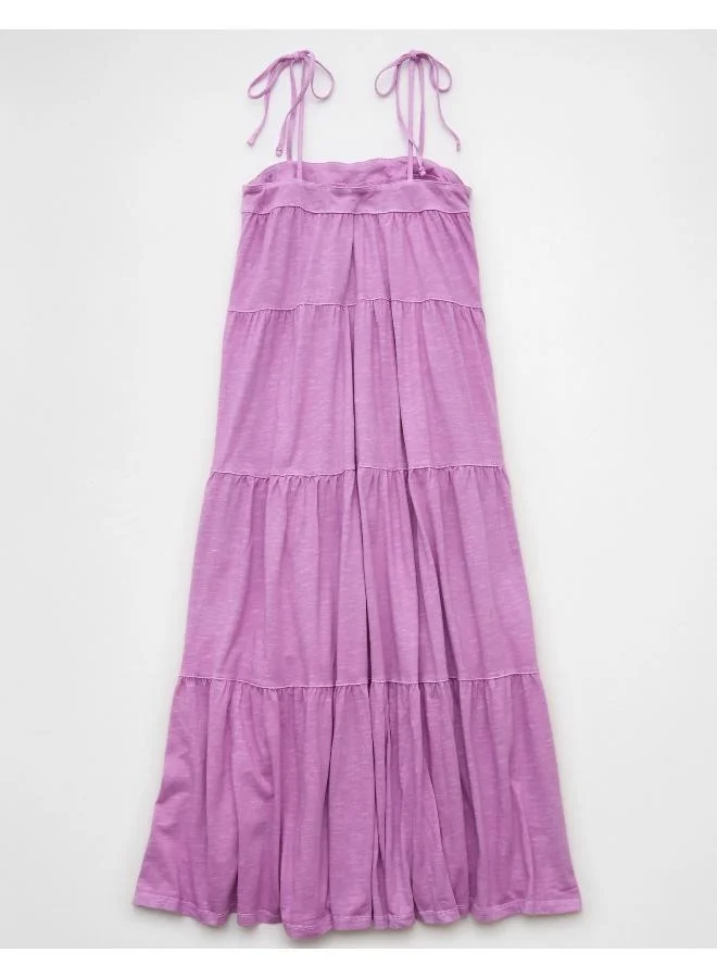 American Eagle AE Sunchaser Knit Tie Shoulder Maxi Dress
