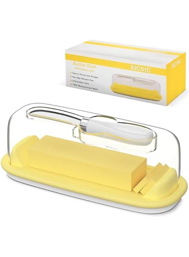 er Dish with Lid and Knife for Countertop and Refrigerator, er Stick Holder with Airtight Transparent Cover that Keeps er Soft - Image 1