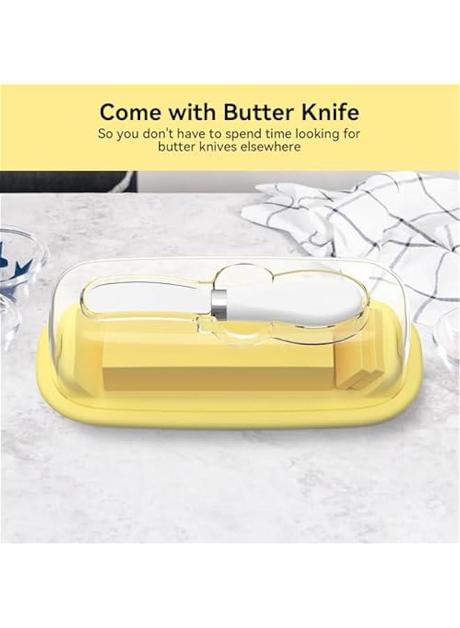 er Dish with Lid and Knife for Countertop and Refrigerator, er Stick Holder with Airtight Transparent Cover that Keeps er Soft - Image 2