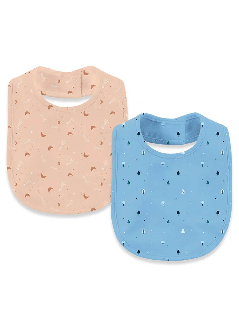 لؤي Unisex 100% Bamboo based Ultra -Soft fabric Bib with Digital Print_Pack of 2