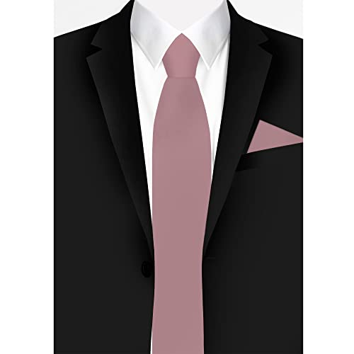 Jacob Alexander Solid Color Men's Regular Tie - Dusty Rose - Image 3