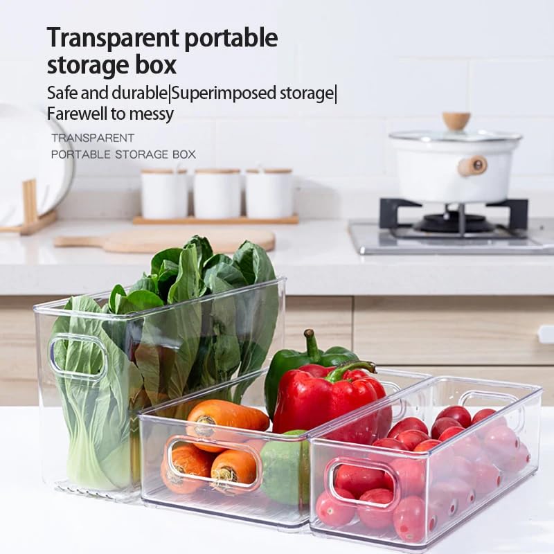 INKULTURE Acrylic Fridge Organiser | Fridge Storage Boxes | Refrigerator Storage Containers | Pack Of 02 | For Vegetable, Fruits Etc | Size-10"X 4" X 3.0", Transparent - Image 5