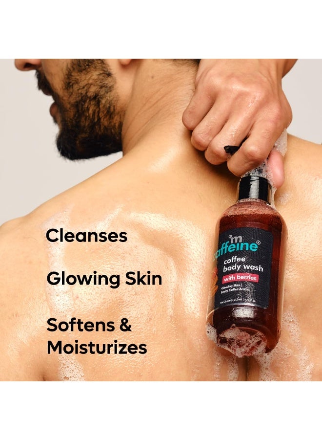 إم كافيين عبوة غسول الجسم إم كافيين بالقهوة والكافيين مع جل استحمام بالتوت والكاكاو | عطر منعش مع فوائد إزالة السموم والتنظيف العميق | جل استحمام | للرجال والنساء ولجميع أنواع البشرة | 400 مل - Image 4