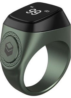 Waterproof Smart Tasbih Tally Counter Ring – 22mm Green Digital Zikr Ring with 5 Prayer Time Reminder, Bluetooth-Compatible for Muslims, Accurate Tallying for Dhikr & Zikr