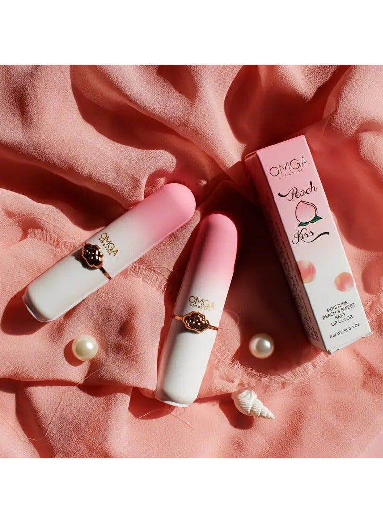 OMGA Peach Temperature Changing Color Lip Balm, Long Lasting Hydrating And Nourishing Lip Gloss, Jelly Lipsticks, Valentine's Day Gifts For Women Valentine's Day Gifts Contain Plant Squalane - Image 3