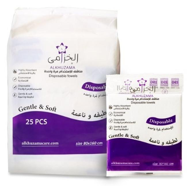 الخزامى مناشف الخزامى مقاس 80×160 شدة 25 قطعة للاستخدام مرة واحدة
