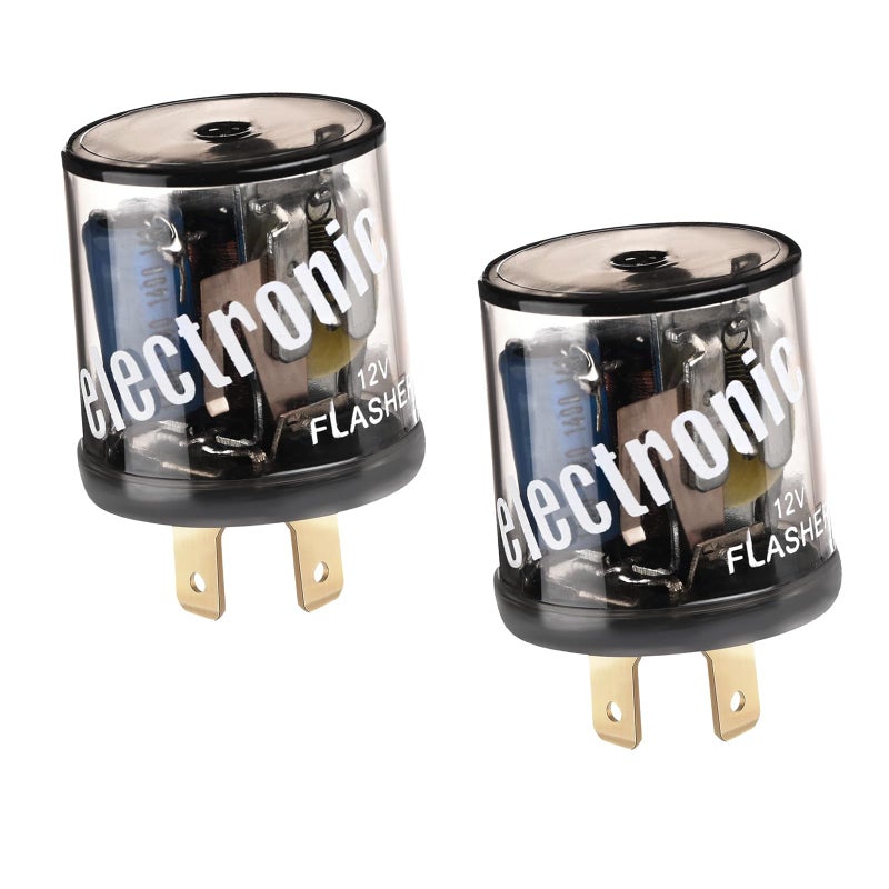 Hbxdeco 2PCS Flasher Relay 2 Pin 12V Heavy Duty Turn Signal Relay for Fixing Hyper Flashing 2 Prong Round Electronic Flasher Blinker Relays Replacement for Car Truck SUV - Image 3