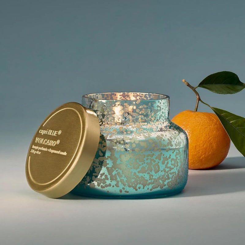 Capri Blue Volcano Scented Candles Glass Jar Aqua Opaline Blue, 8 oz - Image 2
