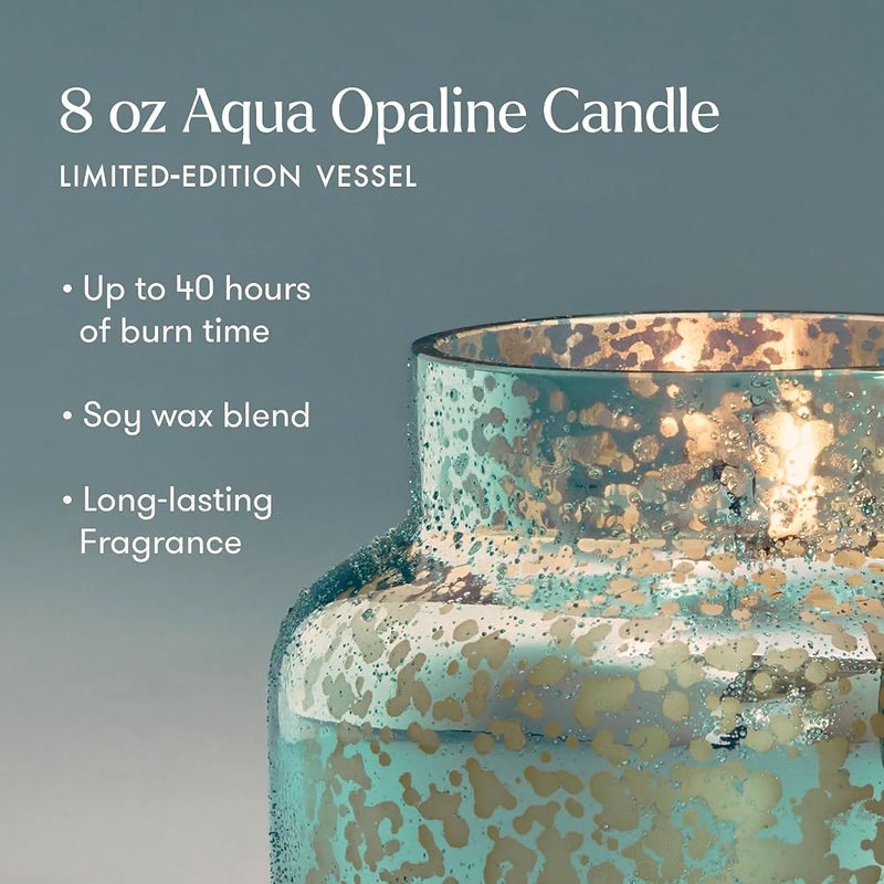 Capri Blue Volcano Scented Candles Glass Jar Aqua Opaline Blue, 8 oz - Image 4