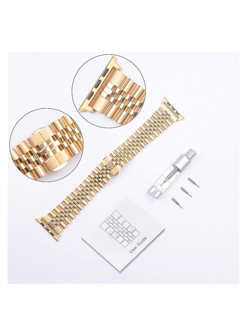Compatible with Apple Watch Band Series 5 44mm 42mm, Stainless Steel iWatch Band with Butterfly Folding Clasp for iWatch Band Series 5/4/3/2/1 - Image 4