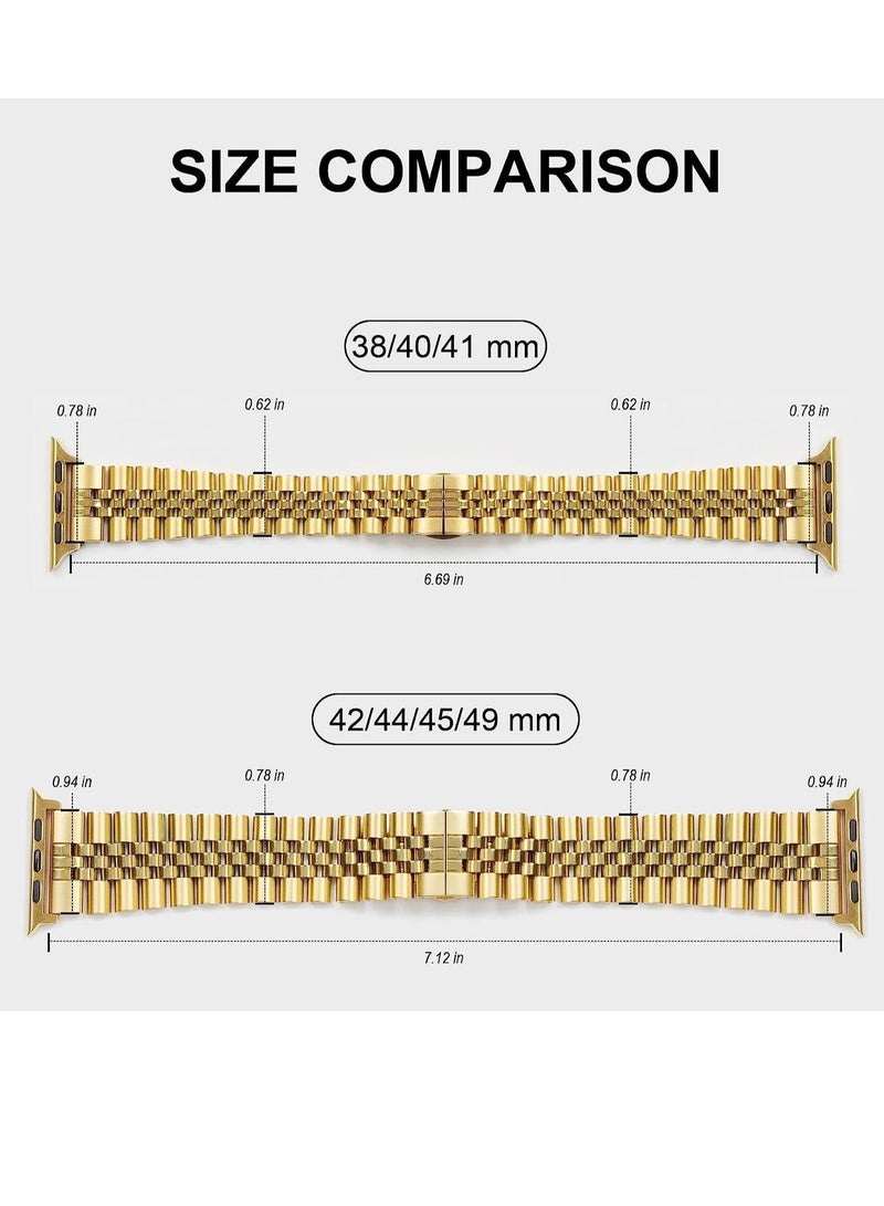 Compatible with Apple Watch Band Series 5 44mm 42mm, Stainless Steel iWatch Band with Butterfly Folding Clasp for iWatch Band Series 5/4/3/2/1 - Image 3