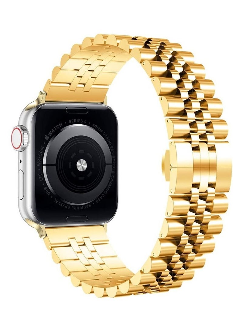 Compatible with Apple Watch Band Series 5 44mm 42mm, Stainless Steel iWatch Band with Butterfly Folding Clasp for iWatch Band Series 5/4/3/2/1 - Image 2