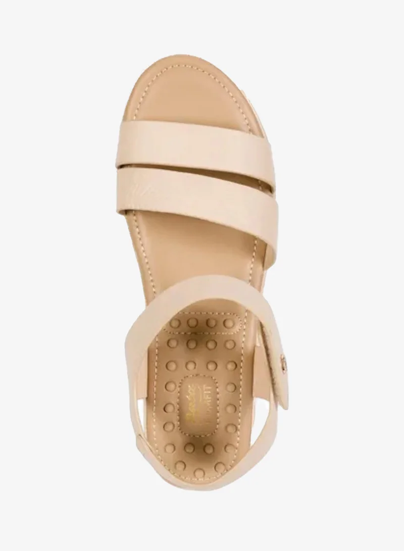 Bata Beige Comfit Wellness Wedge Sandals for Women | Best Price UAE