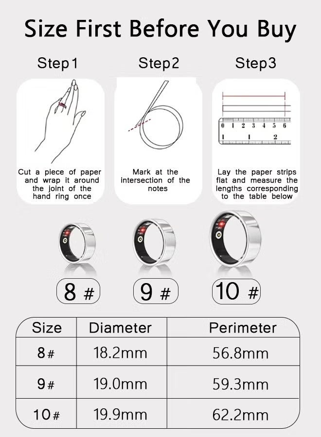HAVEN Smart Ring - Size First with Ring 4 Sizing Kit - Sleep Tracking Wearable - Heart Rate - Fitness Tracker - Up to 9 Days of Battery Life -SIZE：8# - Image 3