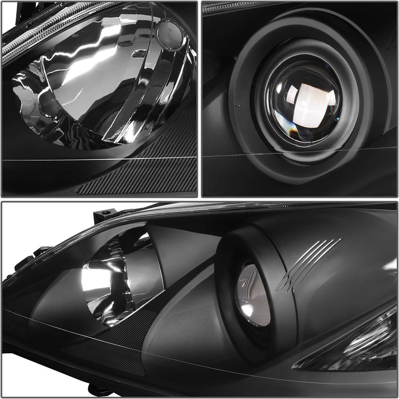 DNA MOTORING مصابيح بروجكتور DNA MOTORING HL-OH-LES07-BK-AM لسيارة لكزس ES350 من 2007-2009، هيكل أسود/عدسة شفافة/عاكس برتقالي - Image 3