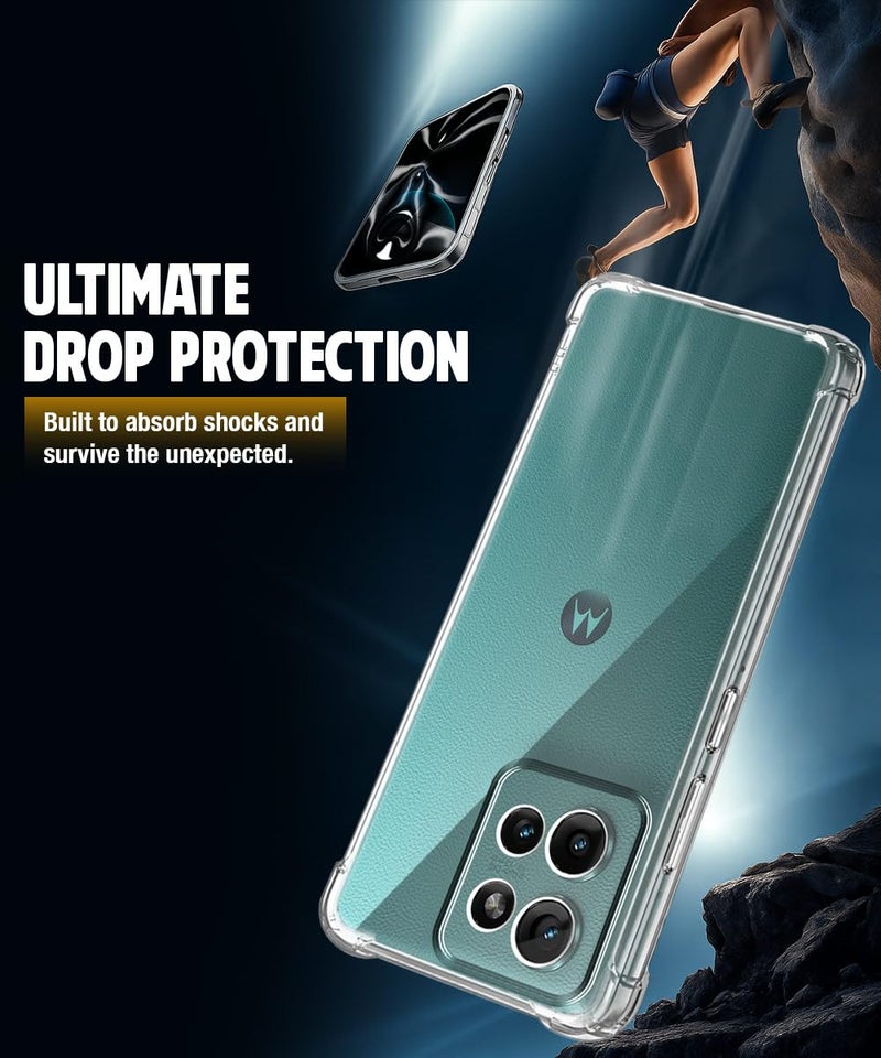 WOW IMAGINE Clear Back Cover Case for Motorola Moto Edge 50 5G | Shockproof Soft TPU Case | Cushioned Edges for Ultimate Protection Back Cover Case - Transparent - Image 3