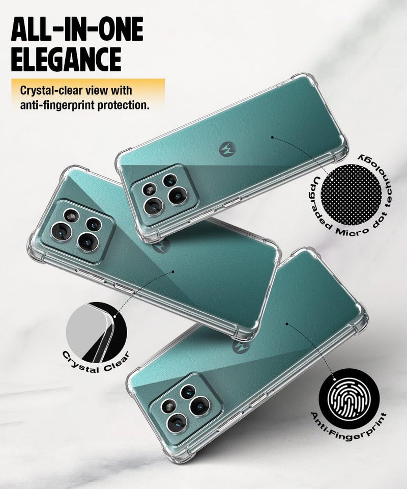 WOW IMAGINE Clear Back Cover Case for Motorola Moto Edge 50 5G | Shockproof Soft TPU Case | Cushioned Edges for Ultimate Protection Back Cover Case - Transparent - Image 4