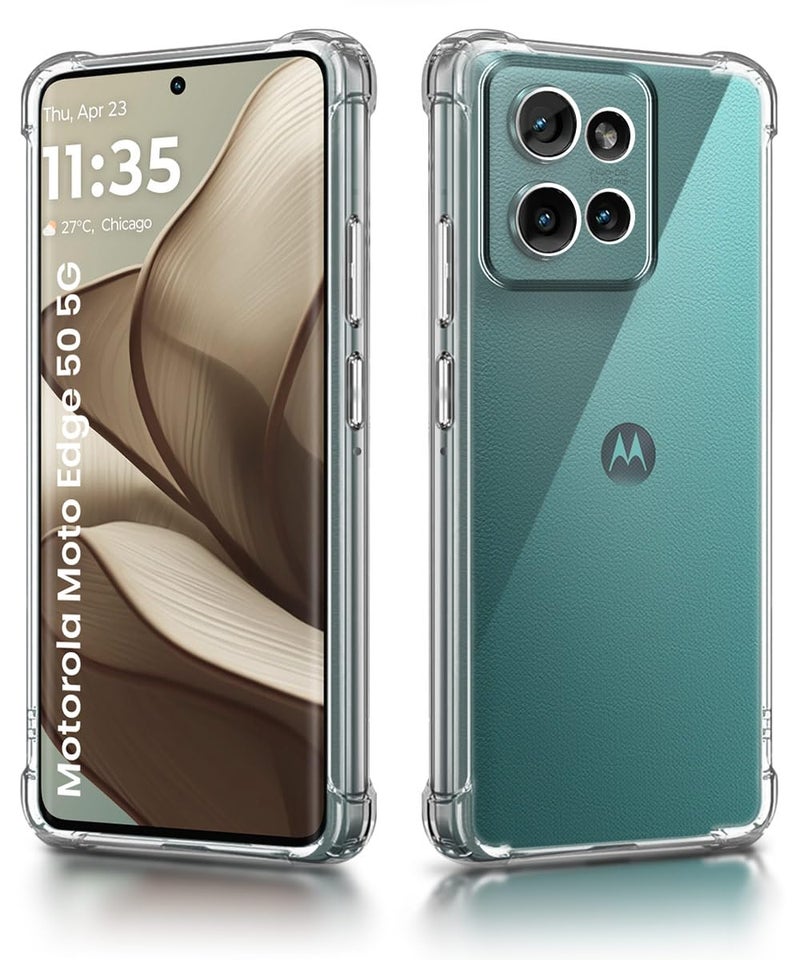 WOW IMAGINE Clear Back Cover Case for Motorola Moto Edge 50 5G | Shockproof Soft TPU Case | Cushioned Edges for Ultimate Protection Back Cover Case - Transparent - Image 2