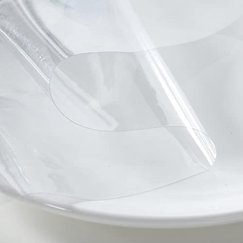 Obstal Clear Plastic Tablecloth 54 x 78 Inch, 100% Waterproof Oil-Proof Spill-Proof Vinyl PVC Table Cloth, Wipeable Rectangle Tablecloth Protector for Dining Table, Outdoor and Indoor Uses, Clear - Image 3