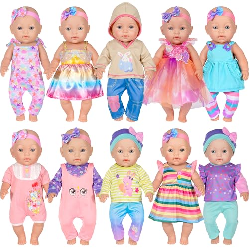 iBayda 10 Sets Doll Clothes and Accessories Include Rompers Outfits for 1417 Inch 3543cm New Born Baby Dolls Doll Not Included - Image 1