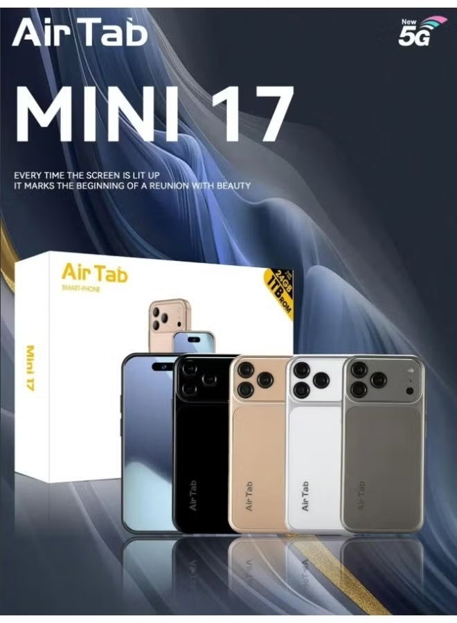 إيرتاب هاتف Air Tab MINI 17 الذكي بتقنية 5G | ذاكرة RAM بسعة 24GB، وذاكرة تخزين ROM بسعة 1TB، كاميرا مزدوجة، يعمل بنظام أندرويد | هاتف عالي الأداء (اللون البرتقالي) - Image 1