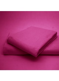 COT PRINTS COT PRINTS 100 Cotton 300 TC King Size Double Bed Sheet Set 1 Sheet and 2 Pillow Covers Dark Pink  - Image 2