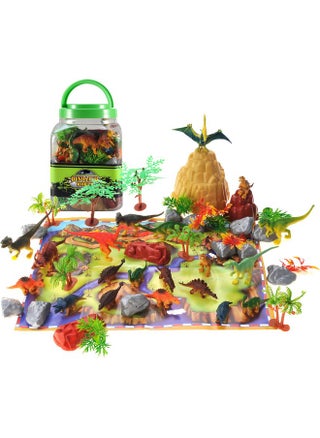 PowerTRC Jurassic Dinosaur Figures Playset with Trees, Rocks, Playmat & Container, Create a Realistic Prehistoric Dino Park, Dinosaur Toys for Kids 3-5, Gift for Boys and Girls 3 4 5 6 7 - pzsku/ZBD4917EFB625B8FE04B4Z/45/1750314482/bf79921a-9c50-4cde-ac24-377039de6b57