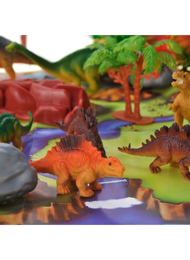 PowerTRC PowerTRC Jurassic Dinosaur Figures Playset with Trees, Rocks, Playmat & Container, Create a Realistic Prehistoric Dino Park, Dinosaur Toys for Kids 3-5, Gift for Boys and Girls 3 4 5 6 7  - Image 2