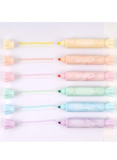 KASTWAVE Candy Shape Highlighters, Chisel Tip Marker Pen, Assorted Color Candy Highlighters, Chisel Tip, Water Based, Quick Dry& Write Smoothly 6 Macaron Colors, for Journaling Planner Notes  - Image 5