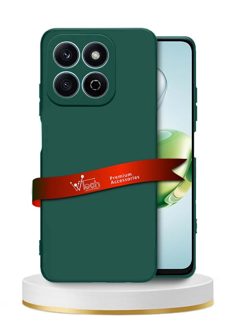 Wtech Honor X7c 4G 2024 Premium Soft Liquid Silicone Case Cover - Dark Green  - Image 1
