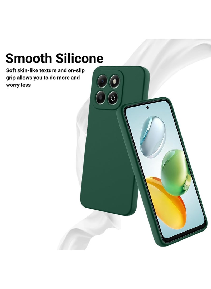 Wtech Honor X7c 4G 2024 Premium Soft Liquid Silicone Case Cover - Dark Green  - Image 3