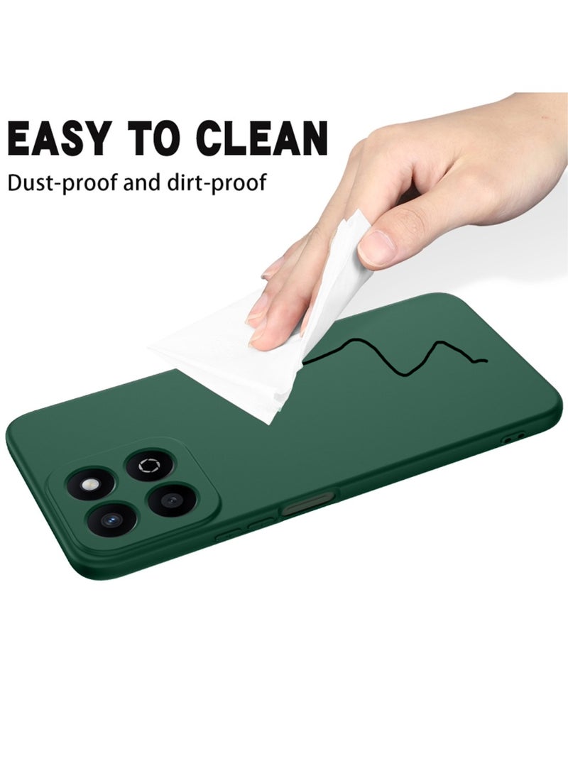Wtech Honor X7c 4G 2024 Premium Soft Liquid Silicone Case Cover - Dark Green  - Image 4