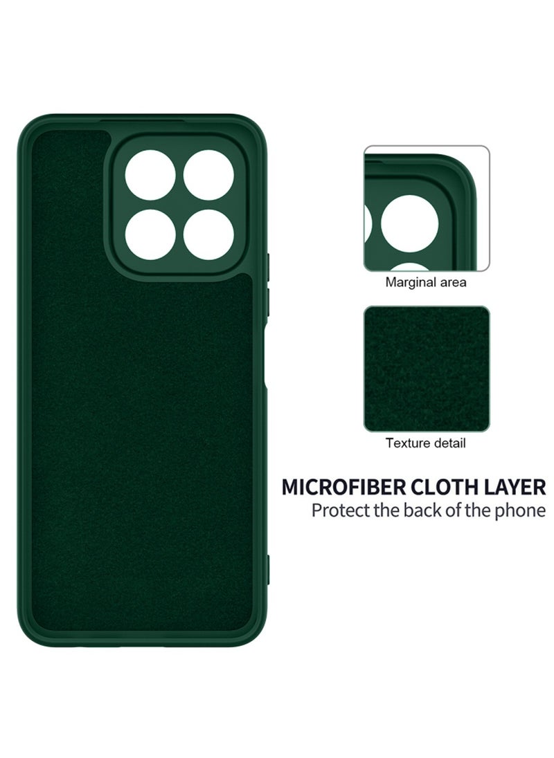 Wtech Honor X7c 4G 2024 Premium Soft Liquid Silicone Case Cover - Dark Green  - Image 5