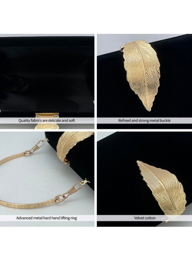 WAOKN Leaf Decoration Solid Color High-end Dinner Party Bag European and American Style Dress Handbag Shoulder Bag  - Image 3
