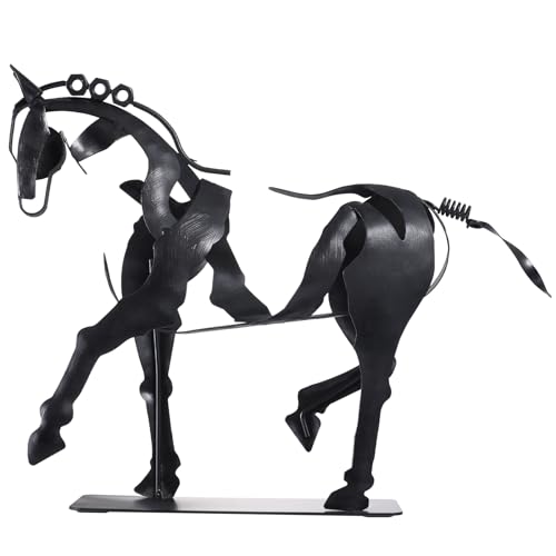 SunBlogs Art Handmade Horse Statue - Hand-Painted Western Décor Artwork - Unique Rustic Metal Horse Sculpture for Home Office - Surprising Horse Gifts for Horse Lovers (Vintage Blue) - Image 1