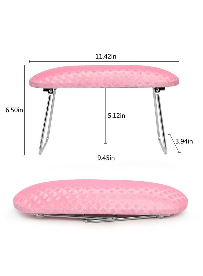 krofaue Nail Arm Rest,Professional Microfiber Leather Nail Hand Rest Stand Arm Rest for Acrylic Nails Cushion Hand Holder with Non-slip - Nail Technician Use Must Have（Pink） - Image 2