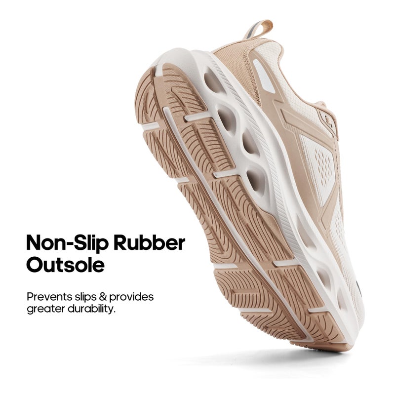 NORTIV 8 Women's Cushioning Walking Shoes Non Slip Breathable Comfortable Workout Running Tennis Jogging Gym Athletic MovePropel Fashion Sneakers,Size 8,Nude Pink,SNWS247W - Image 3
