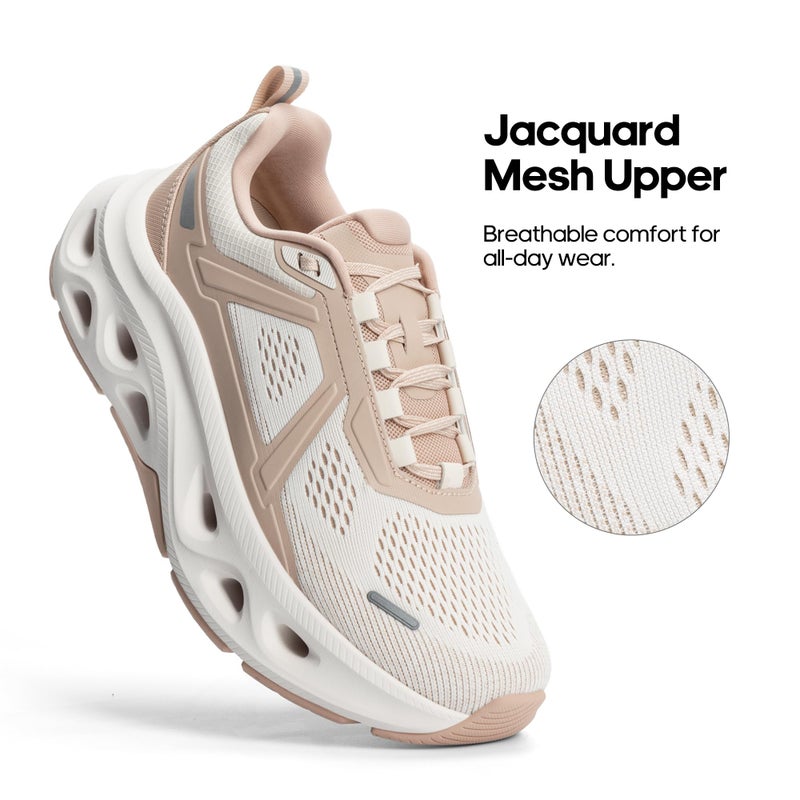 NORTIV 8 Women's Cushioning Walking Shoes Non Slip Breathable Comfortable Workout Running Tennis Jogging Gym Athletic MovePropel Fashion Sneakers,Size 8,Nude Pink,SNWS247W - Image 5