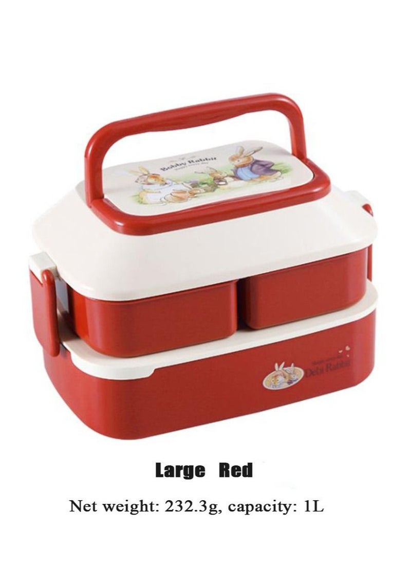 عربست لطيف الأرنب مزدوجة شعرية مربع الغداء للأطفال - Image 2