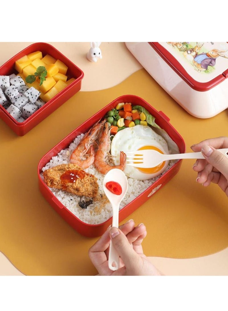 عربست لطيف الأرنب مزدوجة شعرية مربع الغداء للأطفال - Image 3