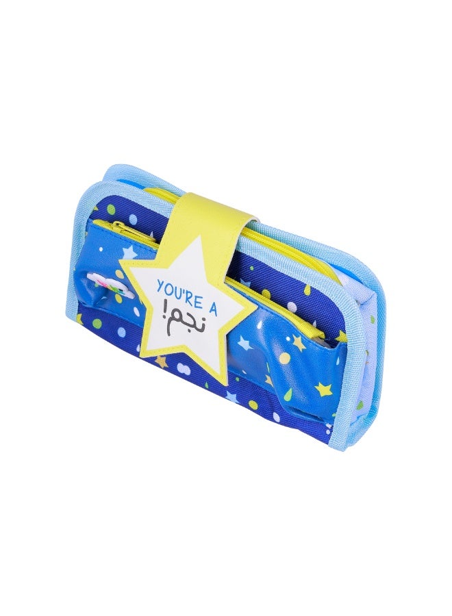 Kika Stars Pencil Case – Dual Zipper Kids Stationery Pouch “You’re a Star” Design - Image 2