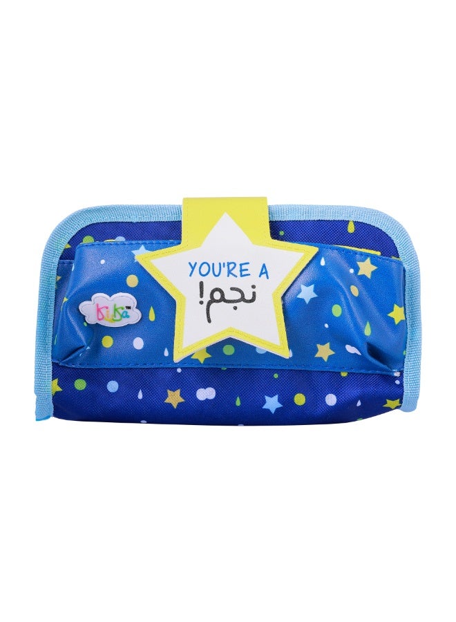 Kika Stars Pencil Case – Dual Zipper Kids Stationery Pouch “You’re a Star” Design - Image 3