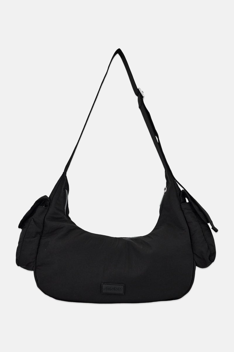 Jenny Women Brand Logo Shoulder Bag, Black - Image 1