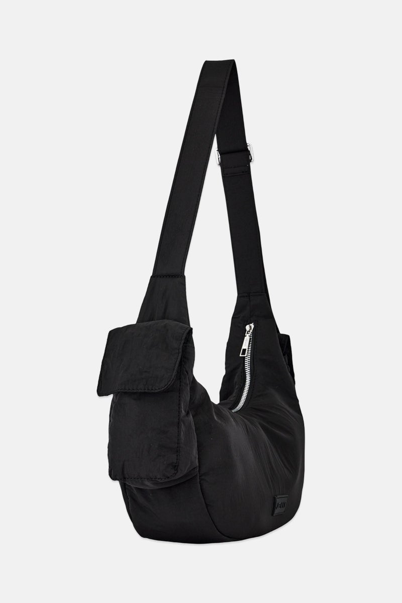 Jenny Women Brand Logo Shoulder Bag, Black - Image 2