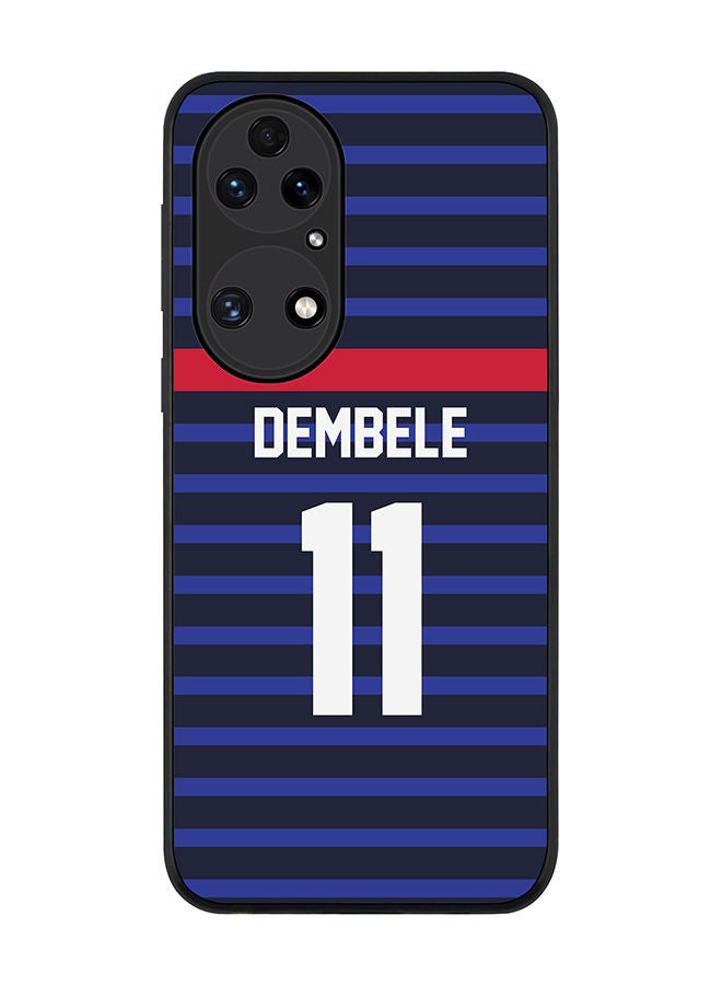 Stylizedd Rugged Black edge case for Huawei P50 Slim fit Soft Case Flexible Rubber Edges Anti Drop TPU Gel Thin Cover - Football Team - France Player Name - Dembele - Image 1
