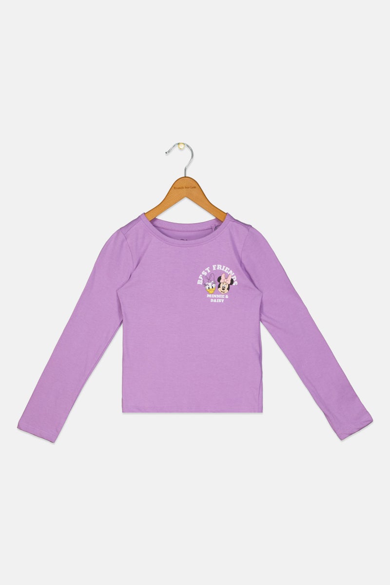 Sinsay تي شيرت طويل الأكمام بطباعة جرافيك للبنات من ديزني × سينساي، لافندر - Image 2