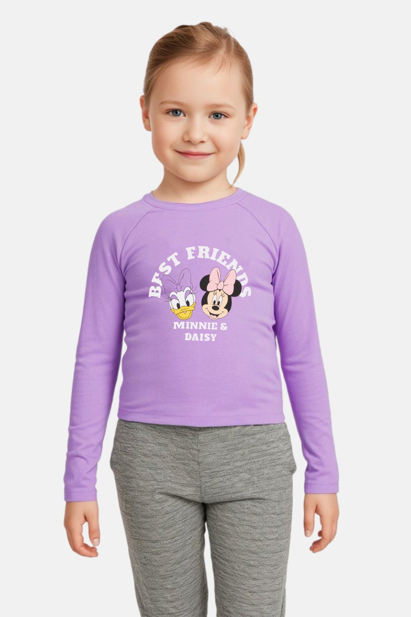 Sinsay تي شيرت طويل الأكمام بطباعة جرافيك للبنات من ديزني × سينساي، لافندر - Image 1