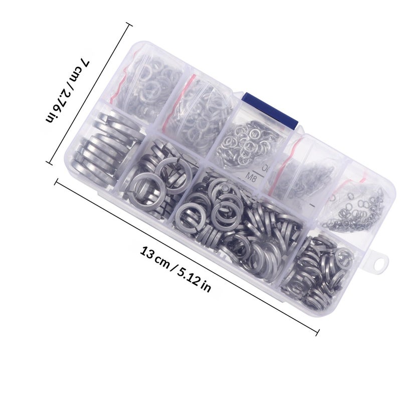 600 Pcs Stainless Steel Spring Lock Washers Assortment Kit M2 To M10 For Industrial Fastening - Image 3